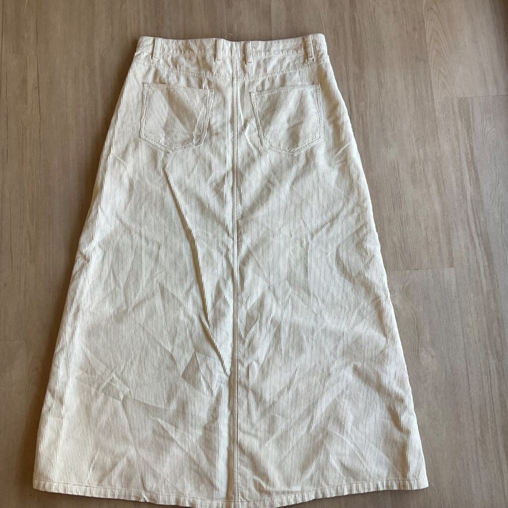 WE THE FREE COME AS YOU ARE CORDUROY MAXI SKIRT SIZE 12 MSRP $128.00 NWOT cream - Picture 15 of 15
